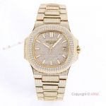 Iced Out Patek Philippe 5711 Patek Philippe Nautilus Bust Down All Gold Watch Replica